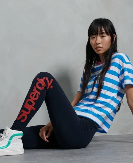 SUPERDRY Core Logo Graphic Leggings Eclipse Navy 4 SUPERDRY Core Logo Graphic Leggings Eclipse Navy - Image 4