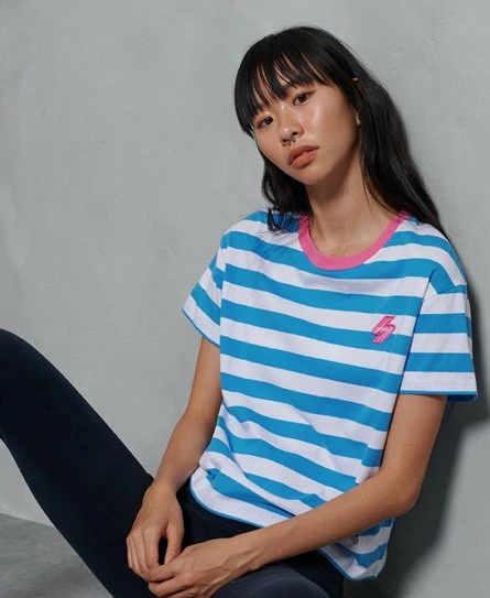 SUPERDRY Sportstyle Boxy T-Shirt Multi Stripe 4 SUPERDRY Sportstyle Boxy T-Shirt Multi Stripe - Image 4