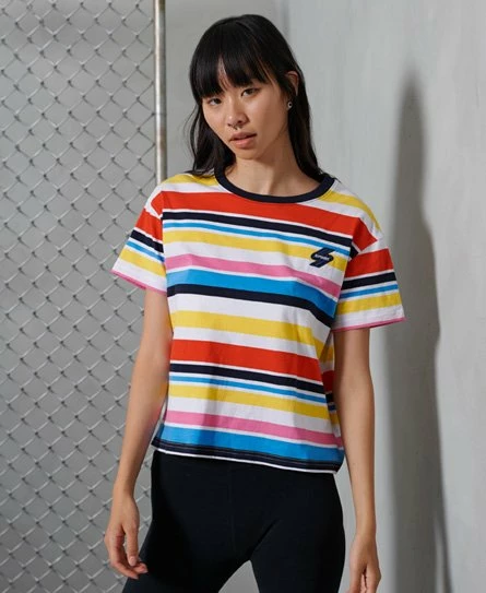 SUPERDRY Sportstyle Boxy T-Shirt Multi Stripe 5 SUPERDRY Sportstyle Boxy T-Shirt Multi Stripe - Image 5