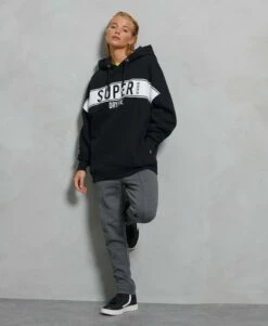 Sportswear Sales 2022 24 SUPERDRY Panel Hoodie Ice Marl