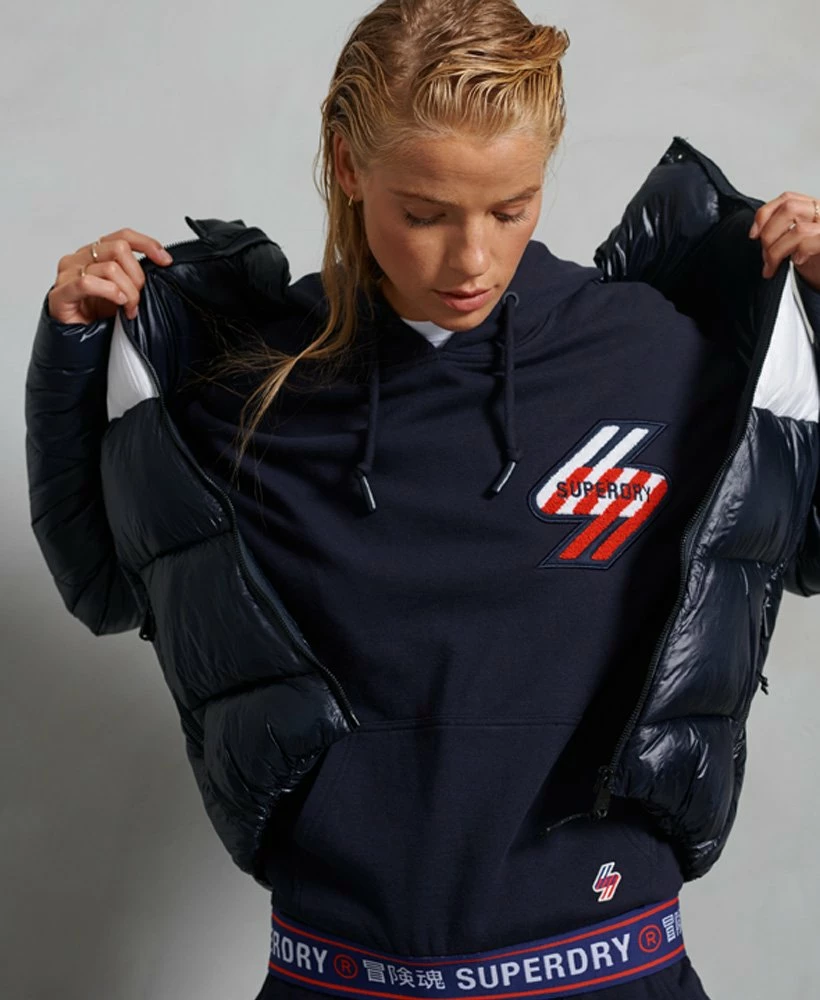 SUPERDRY Sportstyle Graphic Hoodie Grey Slub Grindle 2 SUPERDRY Sportstyle Graphic Hoodie Grey Slub Grindle - Image 2