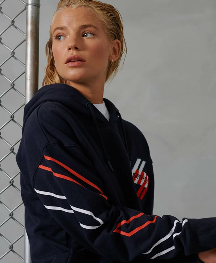 SUPERDRY Sportstyle Graphic Hoodie Grey Slub Grindle 3 SUPERDRY Sportstyle Graphic Hoodie Grey Slub Grindle - Image 3