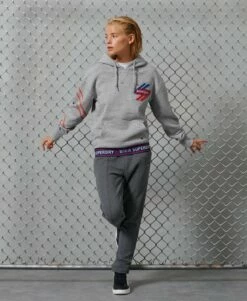 SUPERDRY Sportstyle Graphic Hoodie Grey Slub Grindle