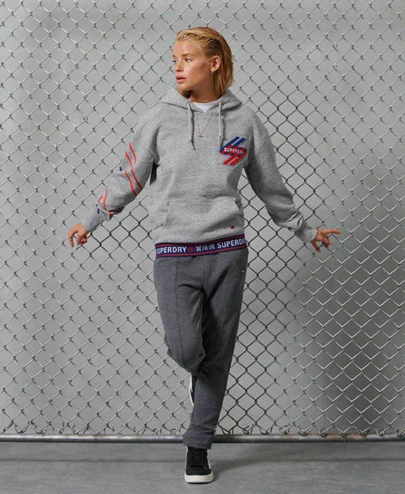 SUPERDRY Sportstyle Graphic Hoodie Grey Slub Grindle 1 SUPERDRY Sportstyle Graphic Hoodie Grey Slub Grindle
