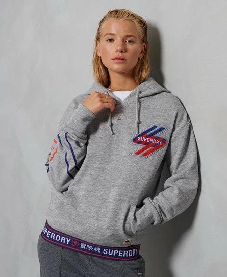 SUPERDRY Sportstyle Graphic Hoodie Grey Slub Grindle 7 SUPERDRY Sportstyle Graphic Hoodie Grey Slub Grindle - Image 7