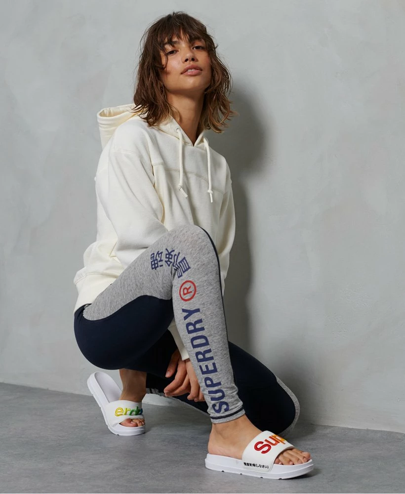 SUPERDRY Sportstyle Leggings Grey Slub Grindle 3 SUPERDRY Sportstyle Leggings Grey Slub Grindle - Image 3