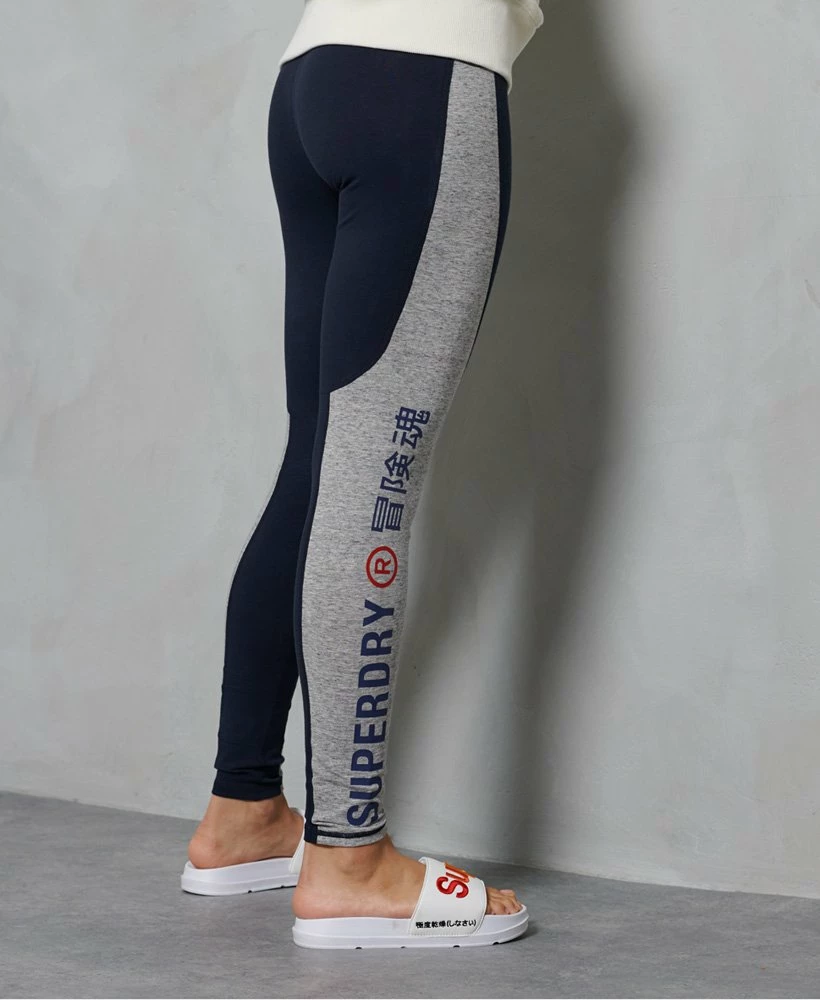 SUPERDRY Sportstyle Leggings Grey Slub Grindle 2 SUPERDRY Sportstyle Leggings Grey Slub Grindle - Image 2