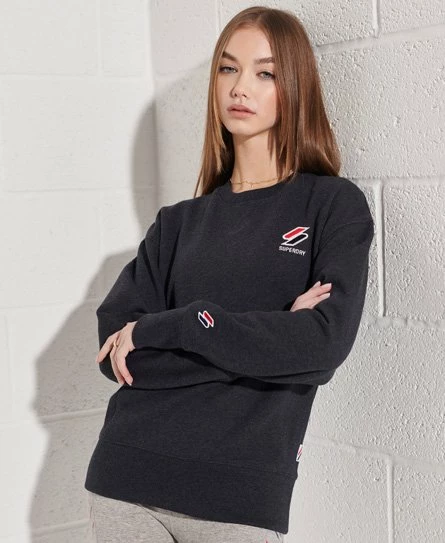SUPERDRY Sportstyle Essential Crew Sweatshirt Dark Charcoal Marl 7 SUPERDRY Sportstyle Essential Crew Sweatshirt Dark Charcoal Marl - Image 7
