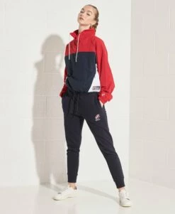 SUPERDRY Overhead Cropped Track Jacket Varsity Red