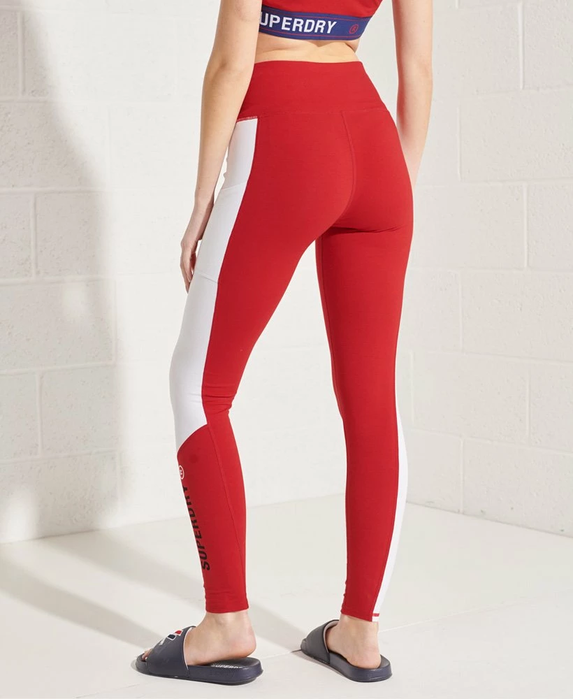 SUPERDRY Active Lifestyle Full Length Leggings Varsity Red 2 SUPERDRY Active Lifestyle Full Length Leggings Varsity Red - Image 2