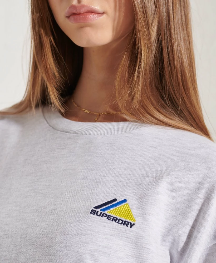 SUPERDRY Mountain Sport Embroidered T-Shirt Ice Marl 3 SUPERDRY Mountain Sport Embroidered T-Shirt Ice Marl - Image 3