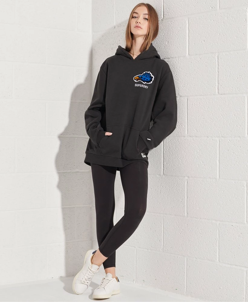 SUPERDRY Modern Franchise Oversized Hoodie Grey Marl 1 SUPERDRY Modern Franchise Oversized Hoodie Grey Marl