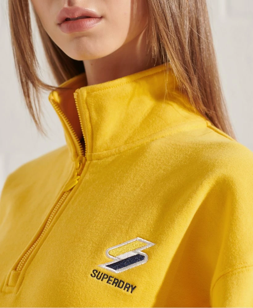 SUPERDRY Sportstyle Essential 1/4 Zip Top Nautical Yellow 2 SUPERDRY Sportstyle Essential 1/4 Zip Top Nautical Yellow - Image 2