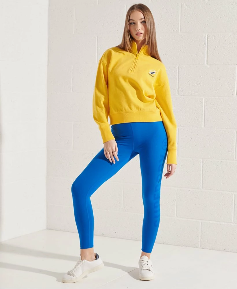 SUPERDRY Sportstyle Essential 1/4 Zip Top Nautical Yellow 1 SUPERDRY Sportstyle Essential 1/4 Zip Top Nautical Yellow