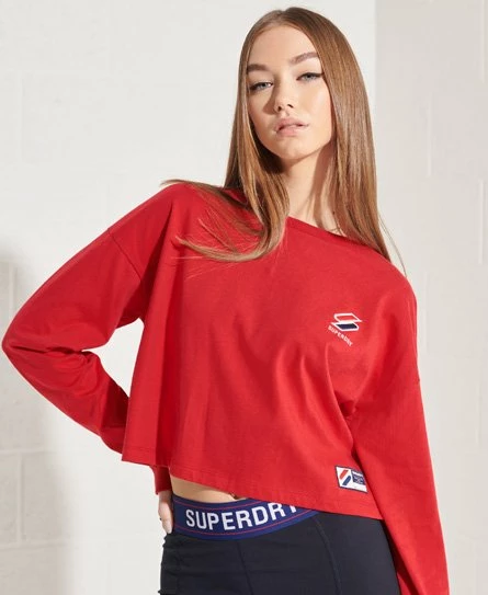 SUPERDRY Sportstyle Essential Crop Top Risk Red 7 SUPERDRY Sportstyle Essential Crop Top Risk Red - Image 7