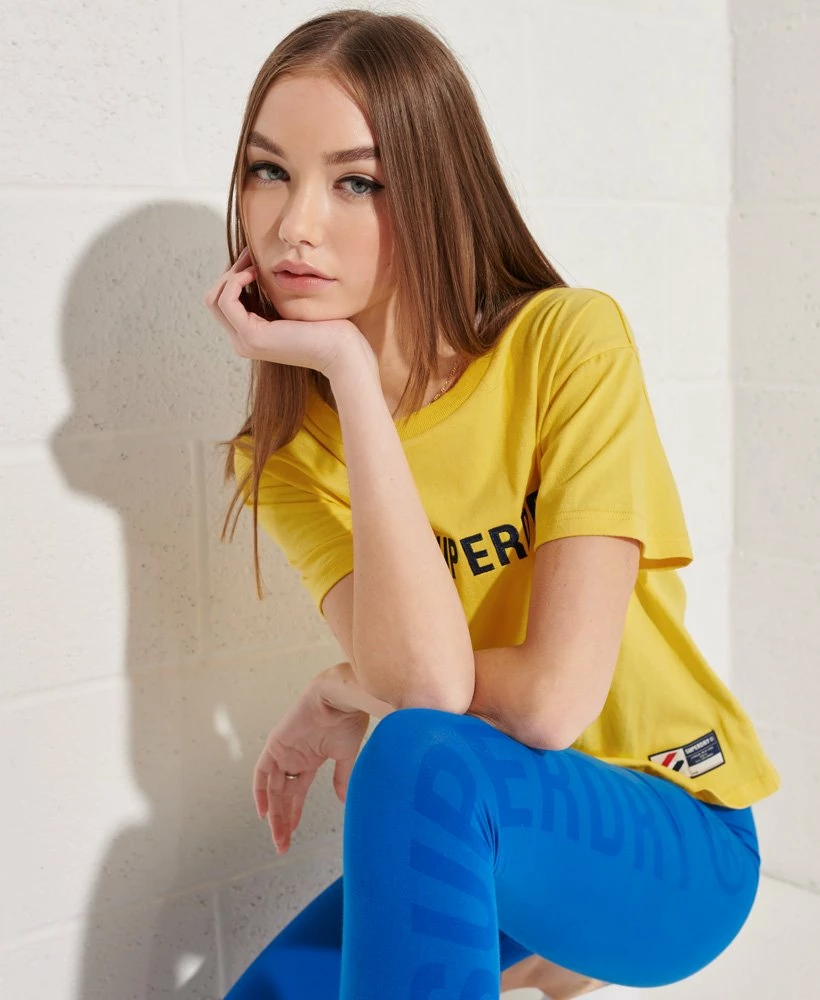 SUPERDRY Sportstyle Graphic Boxy T-Shirt Nautical Yellow 2 SUPERDRY Sportstyle Graphic Boxy T-Shirt Nautical Yellow - Image 2