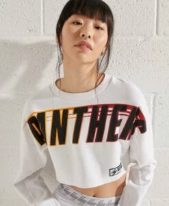 SUPERDRY Franchise Cropped Batwing Crew Sweatshirt Black -Sportswear Sales 2022 upload9223368955665782969