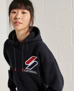 SUPERDRY Sportstyle Chenille Hoodie Deep Navy -Sportswear Sales 2022 upload9223368955665783139