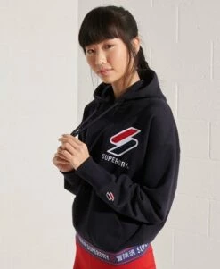 SUPERDRY Sportstyle Chenille Hoodie Deep Navy -Sportswear Sales 2022 upload9223368955665783146