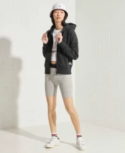 SUPERDRY Code Sportstyle Zip Hoodie Grey Slub Grindle
