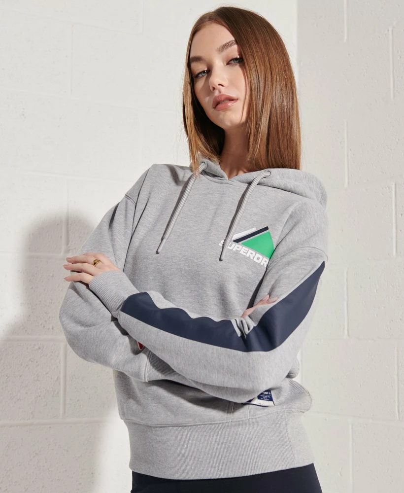 SUPERDRY Mountain Sport Hoodie Grey Marl 2 SUPERDRY Mountain Sport Hoodie Grey Marl - Image 2