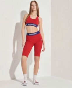 SUPERDRY Sportstyle Essential Crop Top Risk Red