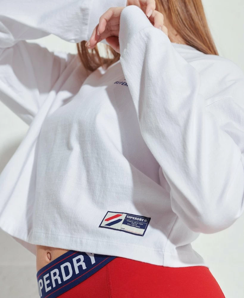 SUPERDRY Sportstyle Essential Crop Top Risk Red 2 SUPERDRY Sportstyle Essential Crop Top Risk Red - Image 2