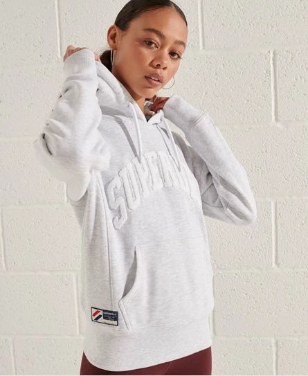 SUPERDRY Varsity Arch Mono Hoodie Ice Marl 9 SUPERDRY Varsity Arch Mono Hoodie Ice Marl - Image 9