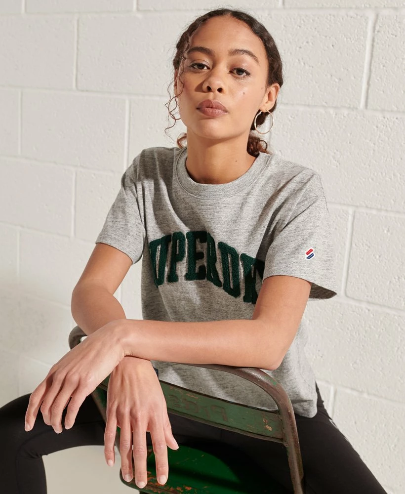 SUPERDRY Varsity Arch Boxy T-Shirt Optic 2 SUPERDRY Varsity Arch Boxy T-Shirt Optic - Image 2