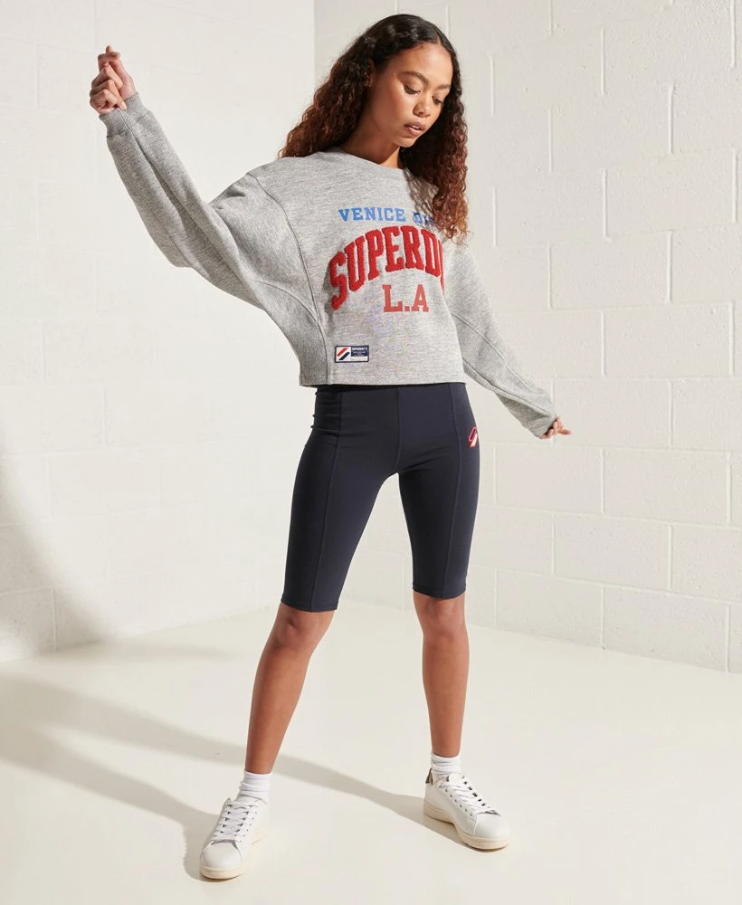 SUPERDRY Varsity Arch Batwing Sweatshirt Grey Slub Grindle 1 SUPERDRY Varsity Arch Batwing Sweatshirt Grey Slub Grindle