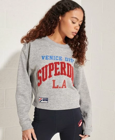 SUPERDRY Varsity Arch Batwing Sweatshirt Grey Slub Grindle 9 SUPERDRY Varsity Arch Batwing Sweatshirt Grey Slub Grindle - Image 9