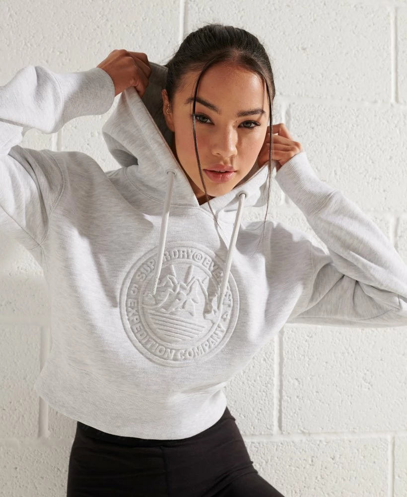 SUPERDRY Expedition Embossed Boxy Hoodie Black 2 SUPERDRY Expedition Embossed Boxy Hoodie Black - Image 2