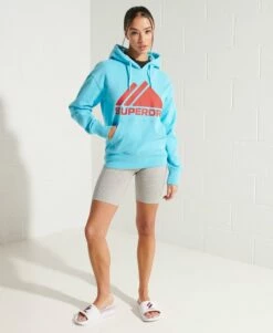 SUPERDRY Mountain Sport Mono Hoodie Aquamarine