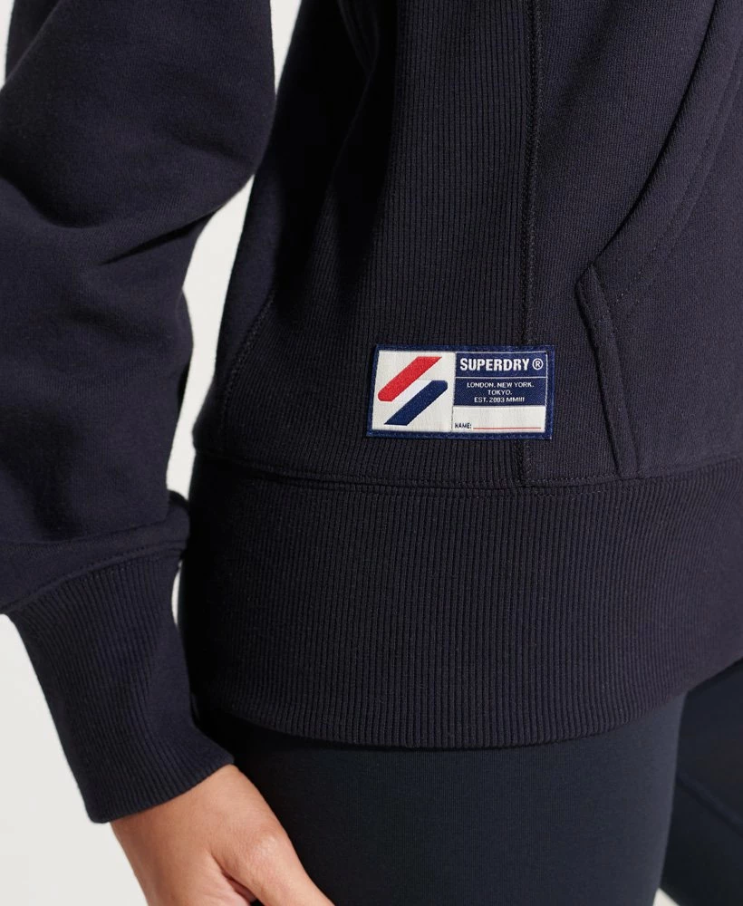 SUPERDRY Varsity Arch Mono Hoodie Ice Marl 5 SUPERDRY Varsity Arch Mono Hoodie Ice Marl - Image 5