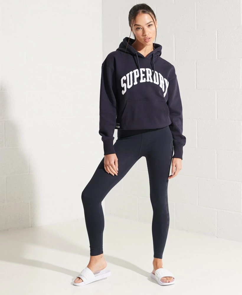 SUPERDRY Varsity Arch Mono Hoodie Ice Marl 2 SUPERDRY Varsity Arch Mono Hoodie Ice Marl - Image 2