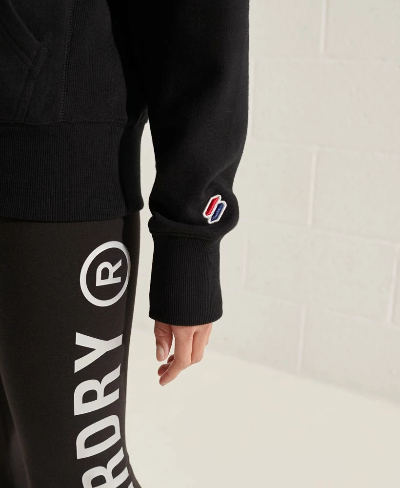 SUPERDRY Varsity Arch Mono Hoodie Ice Marl 3 SUPERDRY Varsity Arch Mono Hoodie Ice Marl - Image 3