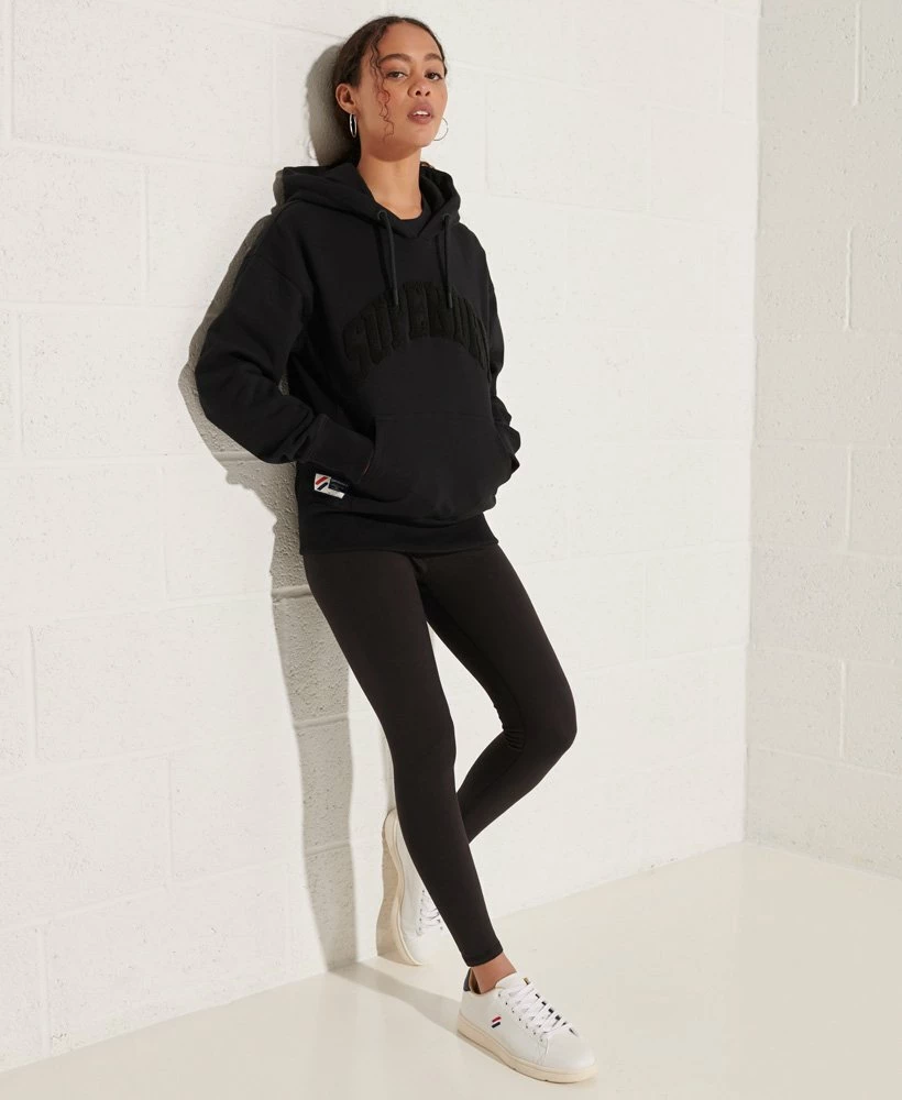 SUPERDRY Varsity Arch Mono Hoodie Ice Marl 1 SUPERDRY Varsity Arch Mono Hoodie Ice Marl