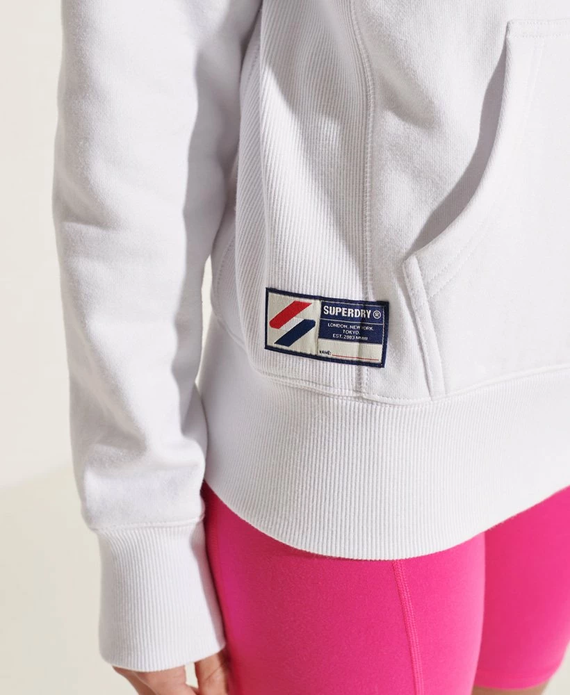 SUPERDRY Varsity Arch Mono Hoodie Ice Marl 2 SUPERDRY Varsity Arch Mono Hoodie Ice Marl - Image 2