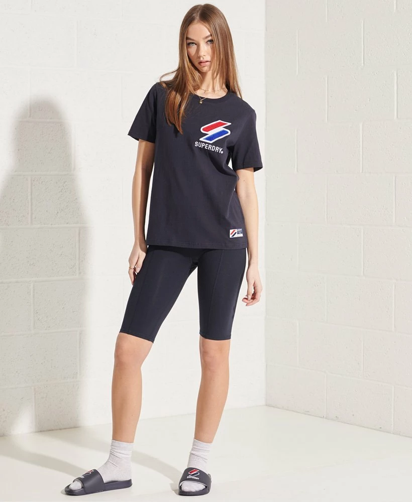 SUPERDRY Organic Cotton Sportstyle Chenille T-Shirt Deep Navy 1 SUPERDRY Organic Cotton Sportstyle Chenille T-Shirt Deep Navy