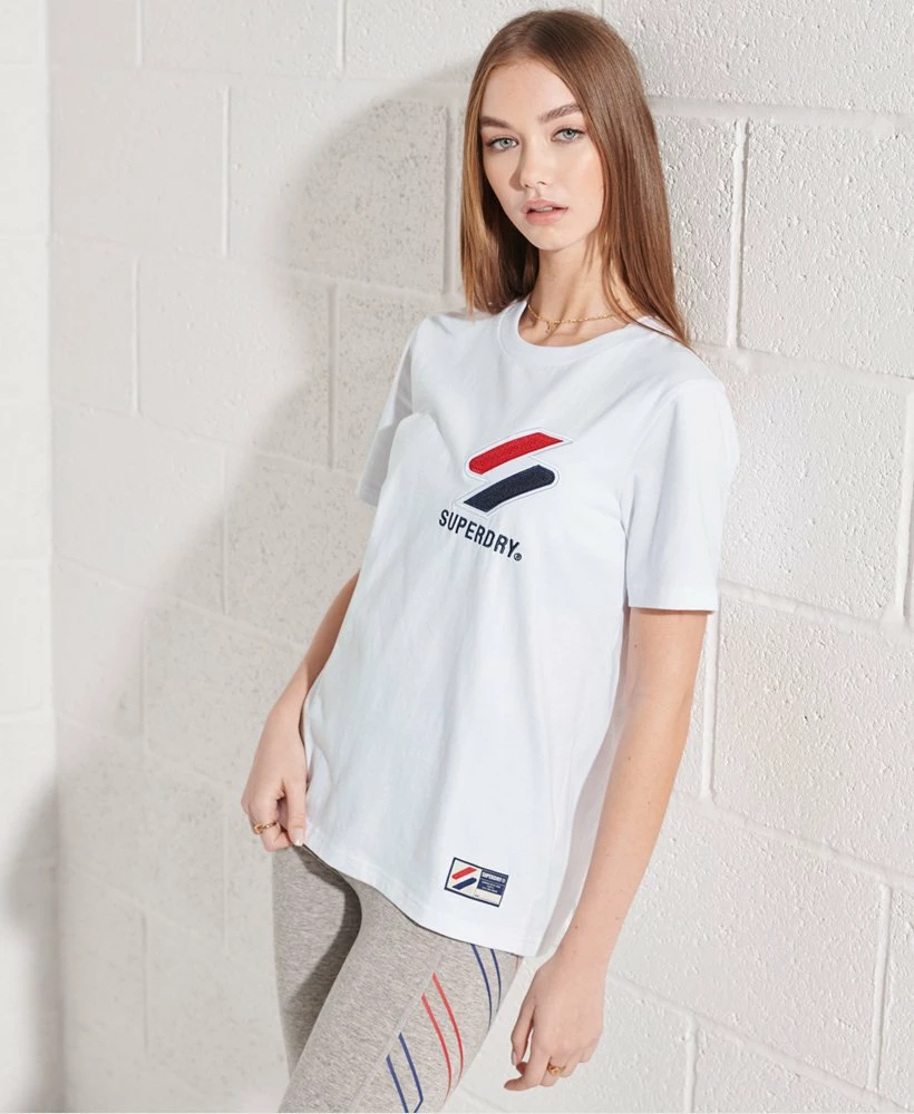 SUPERDRY Organic Cotton Sportstyle Chenille T-Shirt Royal 2 SUPERDRY Organic Cotton Sportstyle Chenille T-Shirt Royal - Image 2