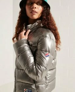 SUPERDRY Cropped Puffer Jacket Silver Metallic -Sportswear Sales 2022 upload9223368955665861628