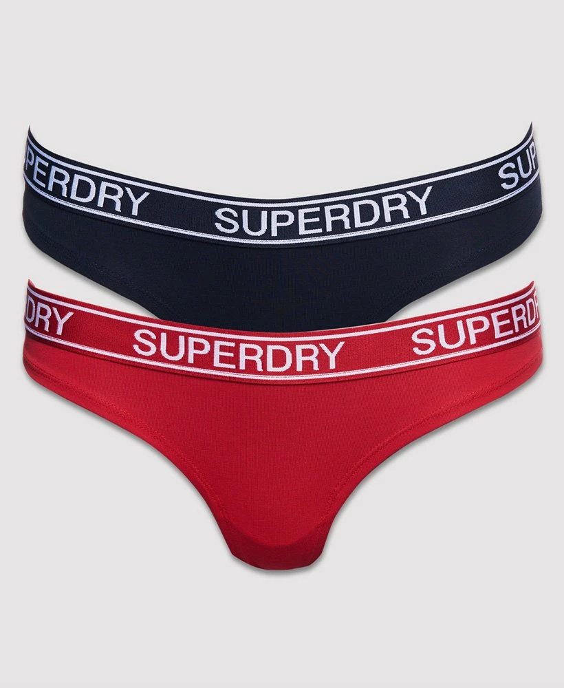 SUPERDRY Organic Cotton Grace Super Briefs Double Pack Rouge Red/downhill Navy 3 SUPERDRY Organic Cotton Grace Super Briefs Double Pack Rouge Red/downhill Navy - Image 3