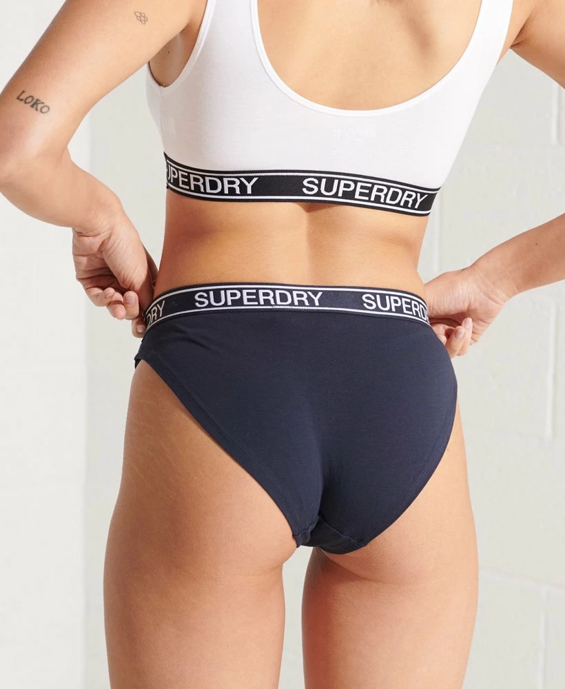 SUPERDRY Organic Cotton Grace Super Briefs Double Pack Rouge Red/downhill Navy 2 SUPERDRY Organic Cotton Grace Super Briefs Double Pack Rouge Red/downhill Navy - Image 2