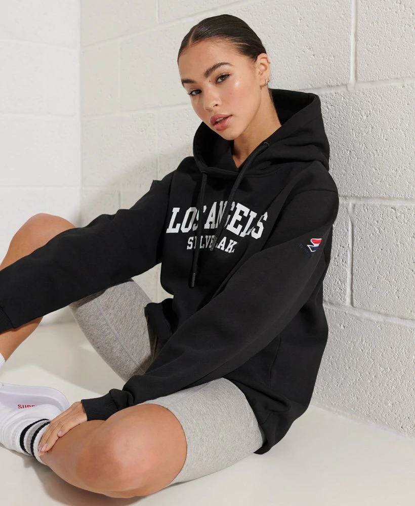 SUPERDRY Limited Edition City College Hoodie Grey Marl 2 2 SUPERDRY Limited Edition City College Hoodie Grey Marl 2 - Image 2