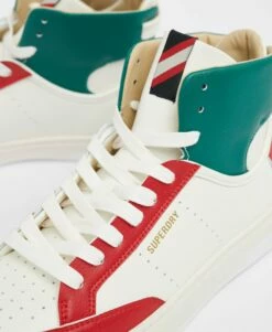 SUPERDRY Vegan Basket Lux Trainers White/aqua