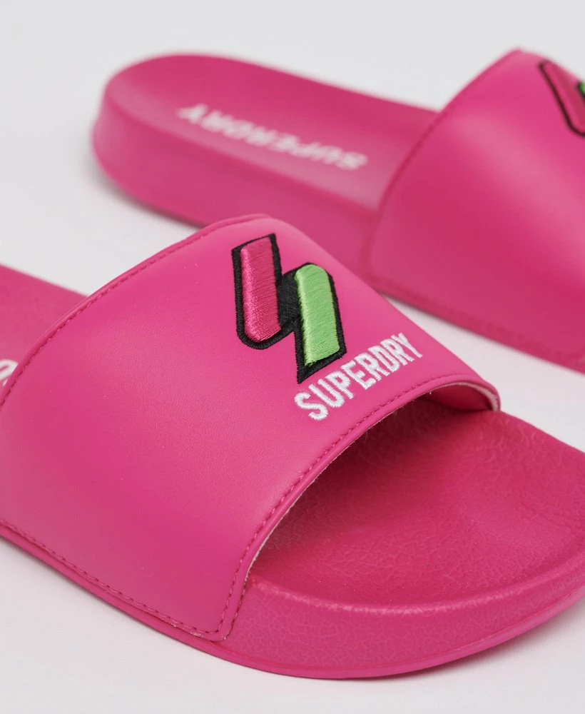 SUPERDRY Patch Pool Sliders Cantina Pink 2 SUPERDRY Patch Pool Sliders Cantina Pink - Image 2