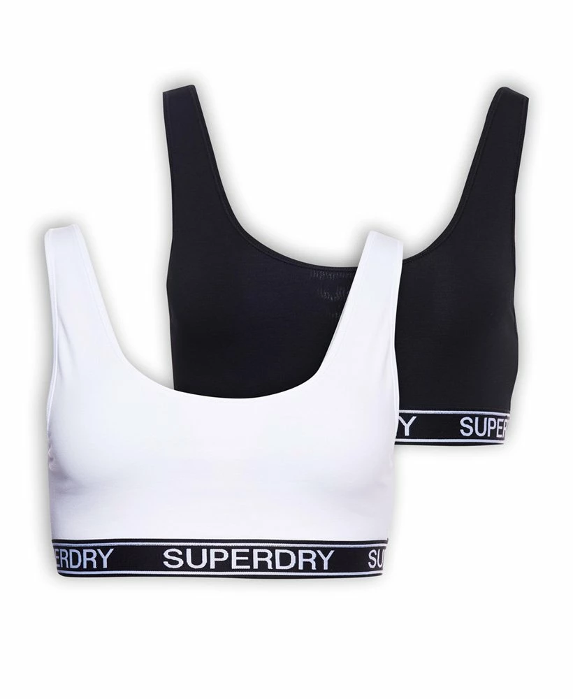 SUPERDRY Organic Cotton Grace Super Bralette Double Pack Optic/black 4 SUPERDRY Organic Cotton Grace Super Bralette Double Pack Optic/black - Image 4