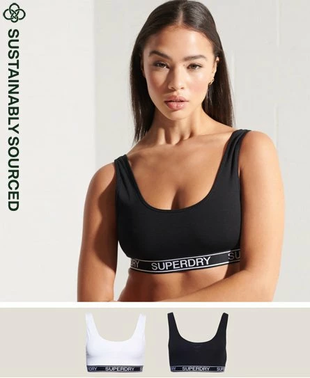 SUPERDRY Organic Cotton Grace Super Bralette Double Pack Optic/black 8 SUPERDRY Organic Cotton Grace Super Bralette Double Pack Optic/black - Image 8