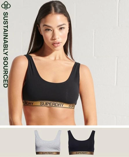 SUPERDRY Organic Cotton Grace Super Bralette Double Pack Optic/black 10 SUPERDRY Organic Cotton Grace Super Bralette Double Pack Optic/black - Image 10