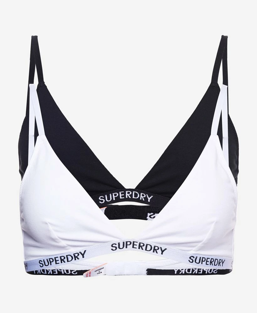 SUPERDRY Organic Cotton Harper Triangle Bralette 2 Pack Pale Pink/grey 4 SUPERDRY Organic Cotton Harper Triangle Bralette 2 Pack Pale Pink/grey - Image 4